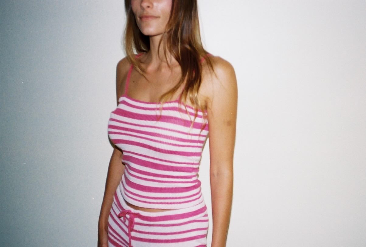 SPAGHETTI STRAP TANK - PINK