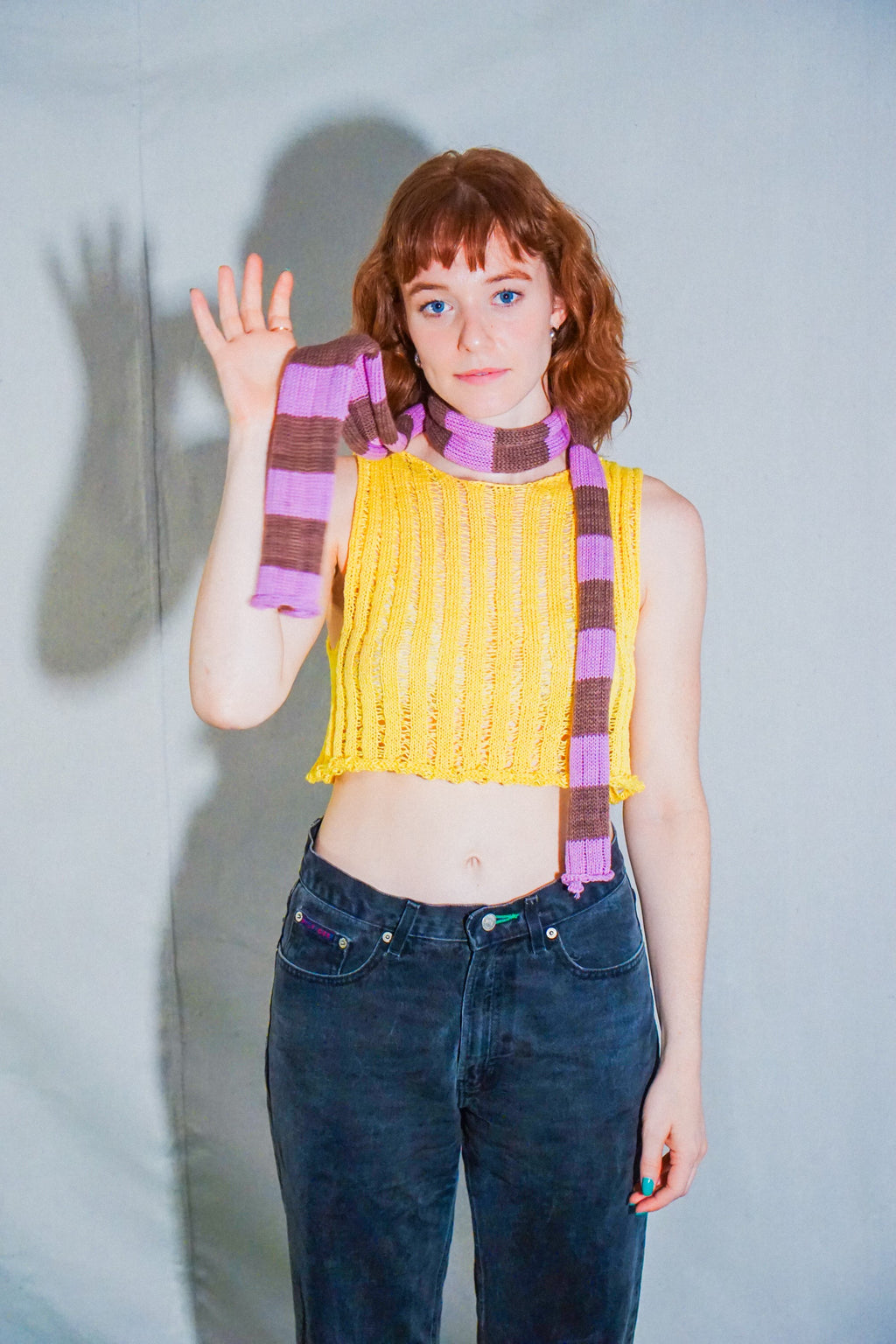 CROP RIBBED TANK - YELLOW