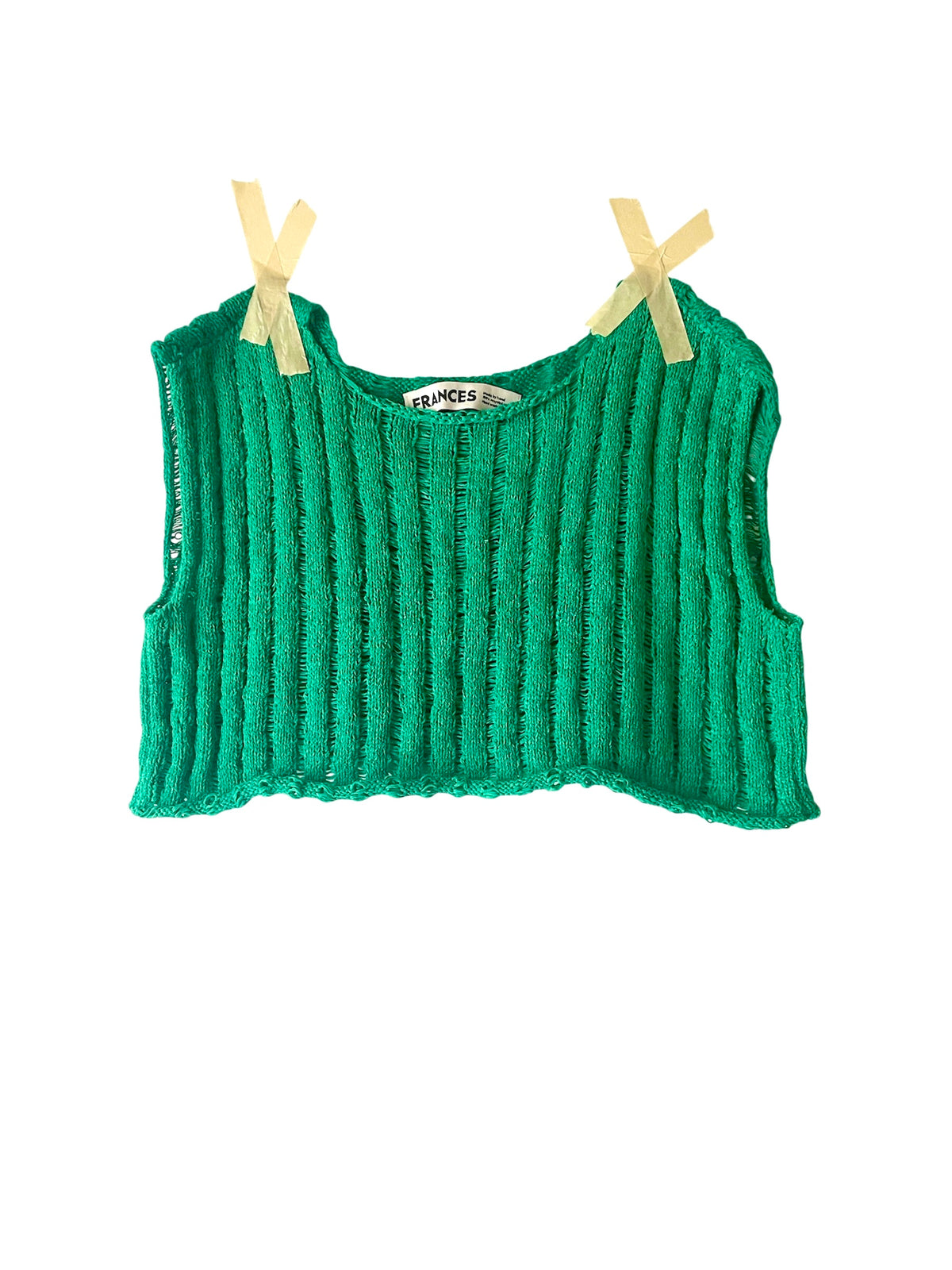 CROP RIBBED TANK - GREEN