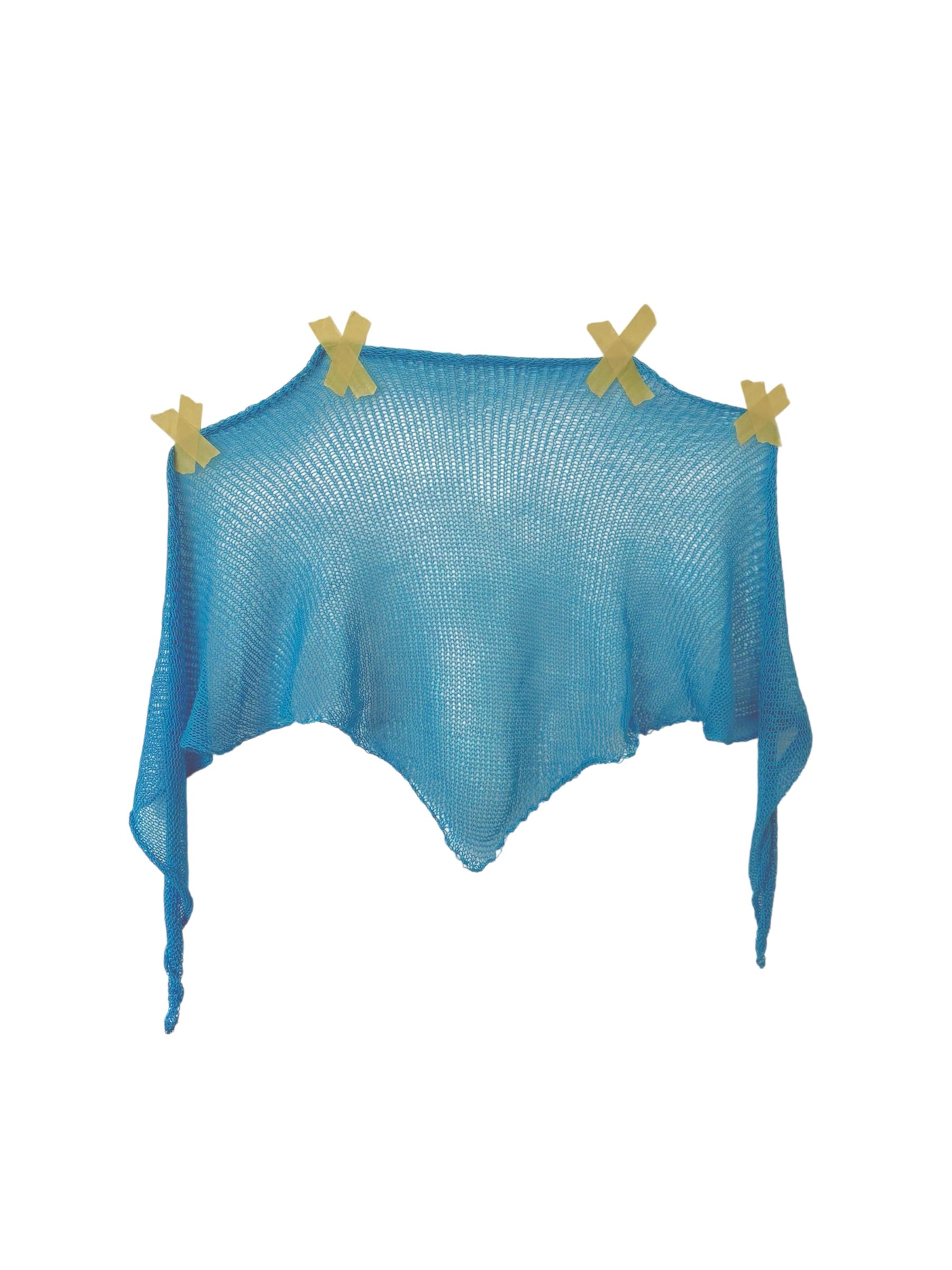 SHEER HEAD SCARF - BLUE